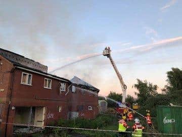 Crews at the scene in Mepal