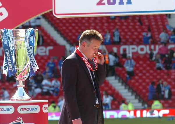 Darren Ferguson in reflective mood after the League One play-off final win over Huddersfield at Old Trafford.