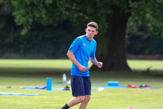 Kyle Barker during pre-season training. Photo: Jake Baxter.