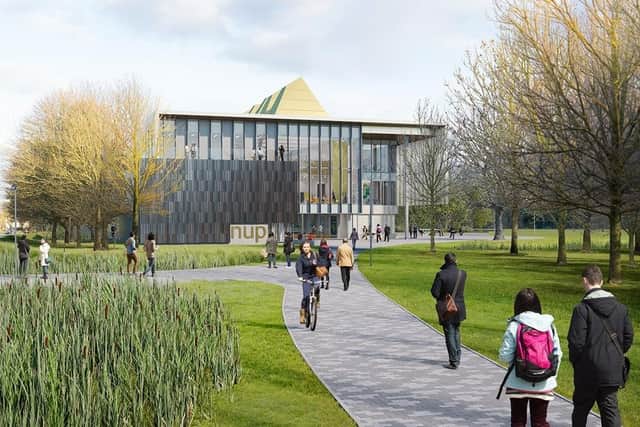 The planned Peterborough university campus on the Embankment.