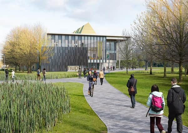 The planned Peterborough university campus on the Embankment.