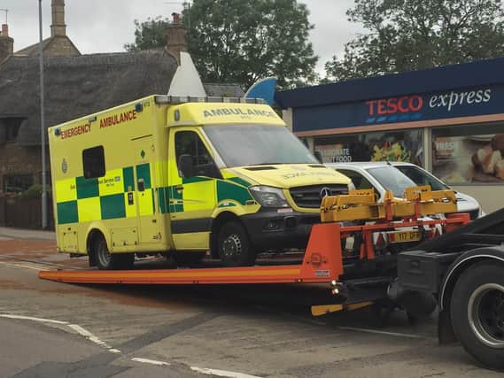 The ambulance is taken away