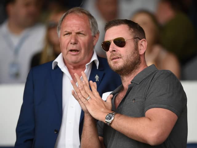 Posh co-owner Darragh MacAnthony (right) with the club's director of football Barry Fry.