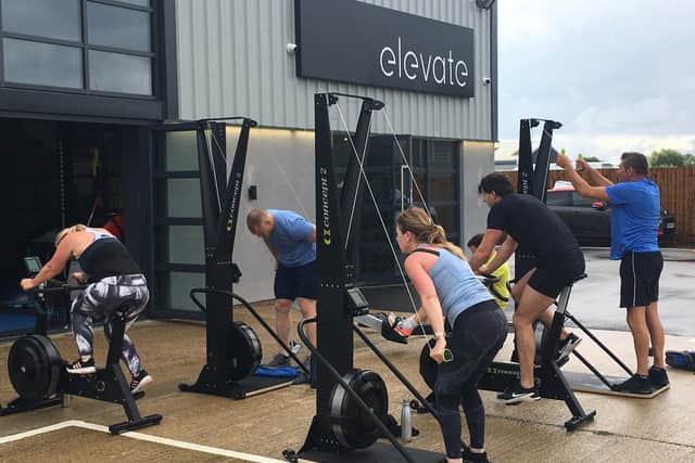 An outdoor class at Elevate