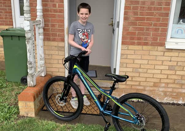 Harley with his new bike.