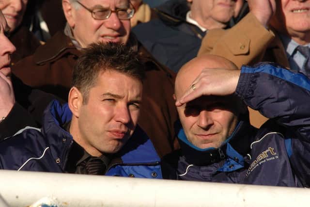 Darren Ferguson and Kevin Russell watch Posh lose 3-0 at home to Stockport in January, 2007.