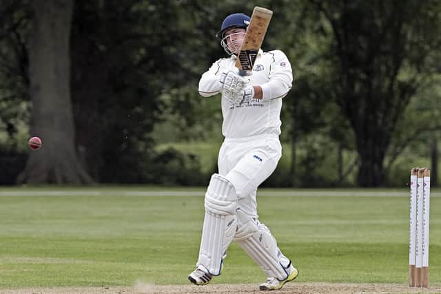 Andrew George on his way to 61 for March Town at Cambridge seconds. Photo: Pat Ringham.