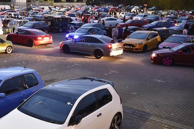 The car meet at Fair Meadow car park in July.