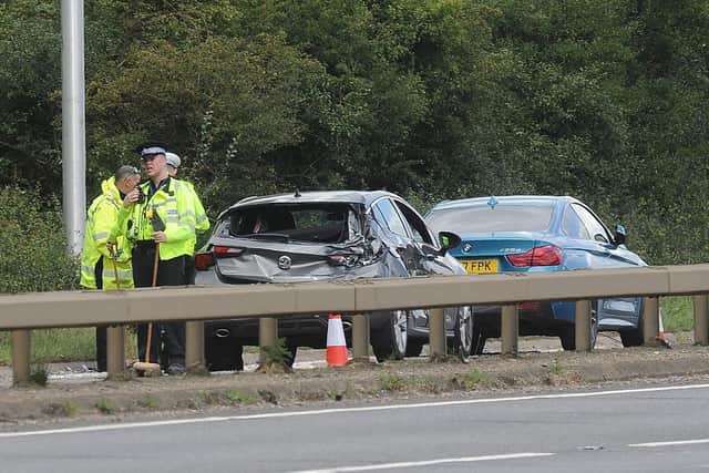 The crash scene on the Frank Perkins parkway between Hampton and Stanground junctions EMN-200721-155710009