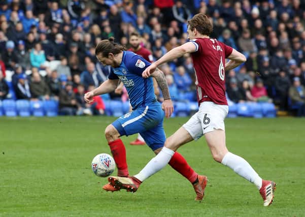 Action from the last Posh v Northampton League One match in April, 2018.