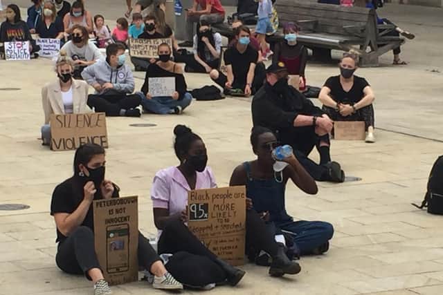 The Black Lives Matter sit-in in Cathedral Squre. Pictures: David Lowndes