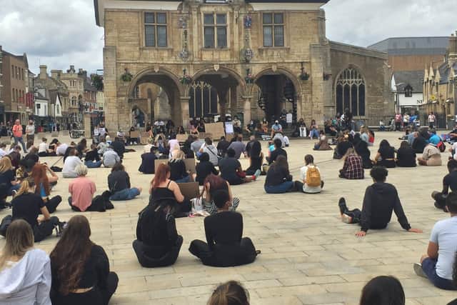 The Black Lives Matter sit-in in Cathedral Squre. Pictures: David Lowndes