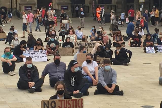 The Black Lives Matter sit-in in Cathedral Squre. Pictures: David Lowndes