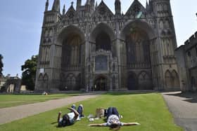 Sunbathers in the Cathedral Precincts  (archive picture).