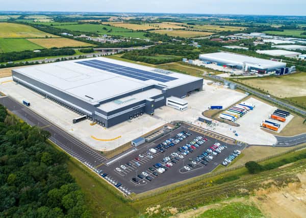 This image shows the Lidl's new regional distribution centre in Peterborough.