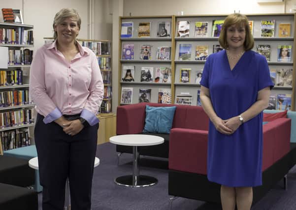 Rachel Nicholls, IEG Deputy CEO and Principal of Peterborough College, (left), and Stamford College Princial Janet Meenaghan