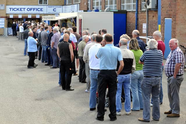 A queue for Posh season tickets