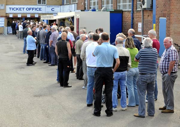 A queue for Posh season tickets
