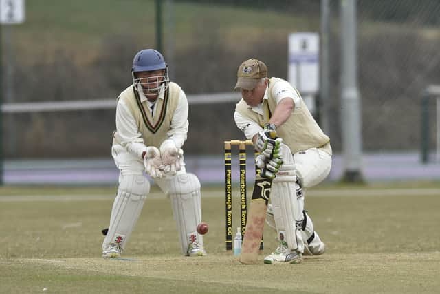 Brian Howard batting for Hunts Over 60s against Essex. Photo: David Lowndes.