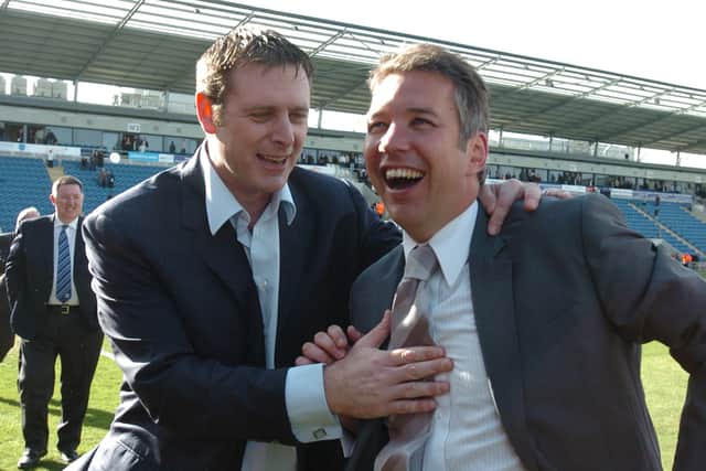 Darragh MacAnthony with Darren Ferguson.
