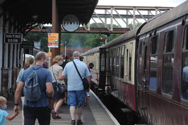 Thomas steam engine is hauling socially distanced trips on Nene Valley Railway