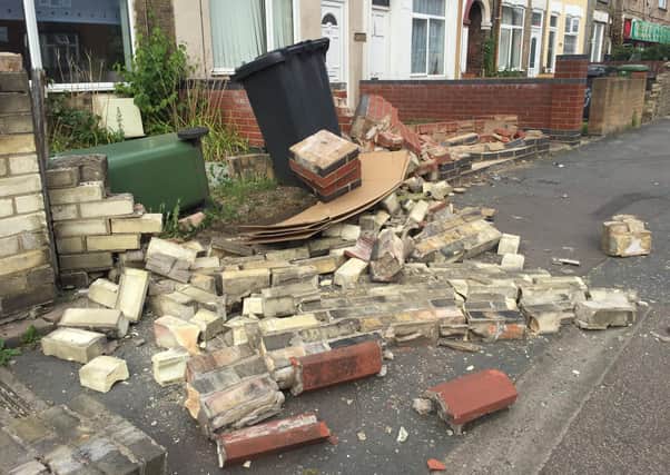 The scene of the crash in Padholme Road, Peterborough.