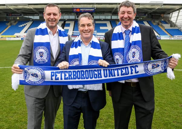 Posh co-owners, from left, Darragh MacAnthony, Stewart 'Randy' Thompson and Dr Jason Neale.