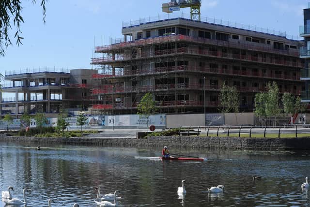 Changing skyline - developments being built on the Fletton Quays site