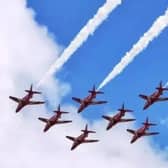 The Red Arrows will be flying over Peterborough.