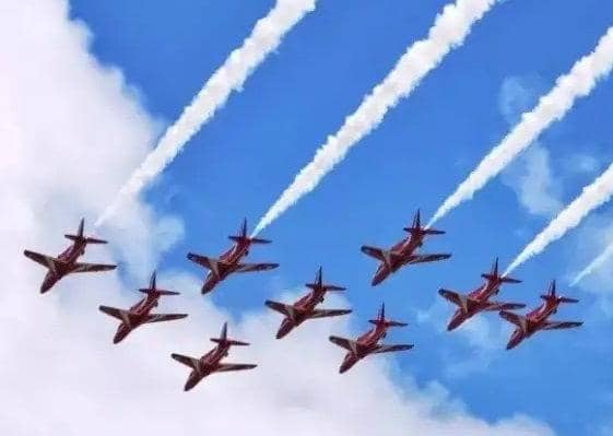 The Red Arrows will be flying over Peterborough.