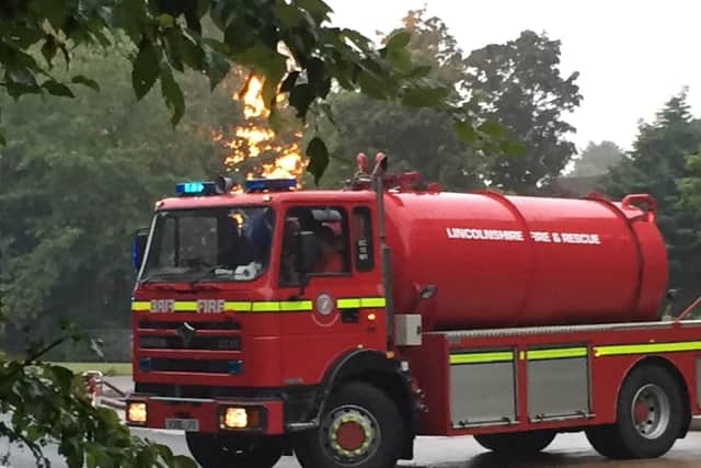 Flames were estimated to be 30ft high at the scene in Bretton. Pictures David Lowndes.