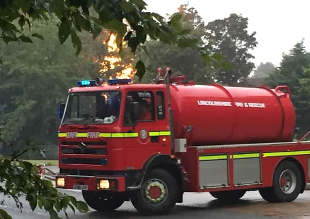 Flames were estimated to be 30ft high at the scene in Bretton. Pictures David Lowndes.