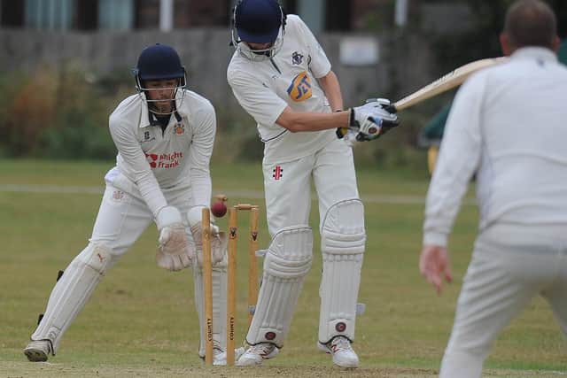 Orton Park opener is bowled for 21 by Ali Anthony of Wisbech seconds. Photo: David Lowndes.