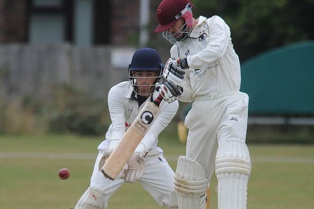 Clive Evans during his innings of 74 for Orton Park against Wisbech seconds. Photo: David Lowndes.