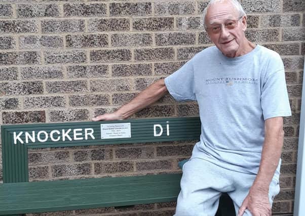 Peter 'Knocker' Dunnell with one of his benches.