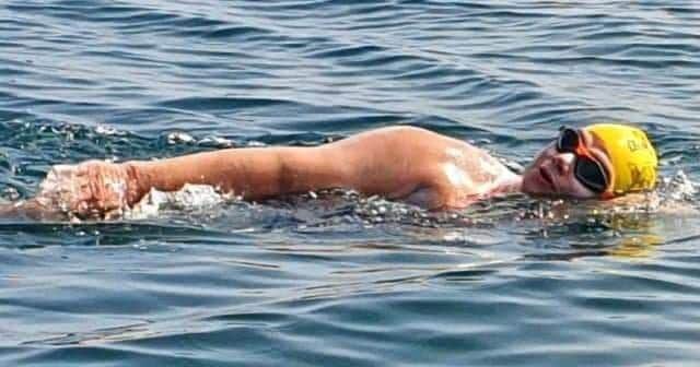 Liesl Norris on the swim