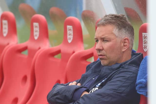 Darren Ferguson saw his side enjoy a useful workout at St George's Park on Wednesday (picture: Joe Dent/theposh.com)