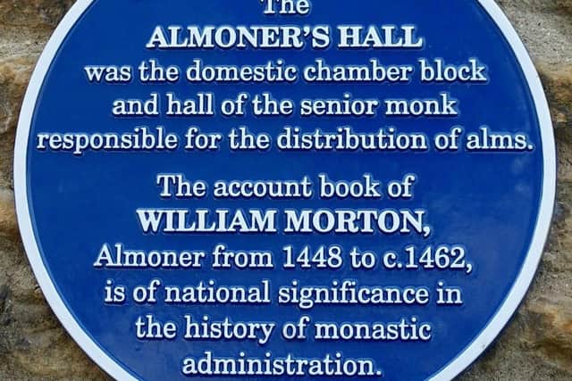 The Almoner's Hall paque.