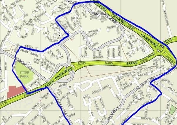 A map of the area included in the order