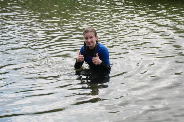 1. Maddy Partridge completes a mini triathlon in recognition of the VE Day 75 celebrations