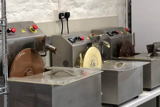 Chocolate making machines at Stamford Heavenly Chocolates.