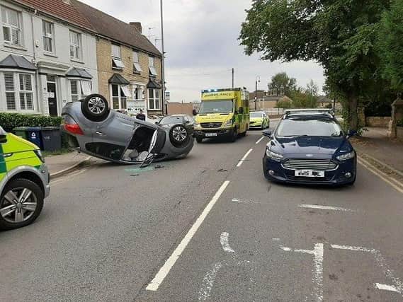 The scene of teh crash. Pic: Cambs police