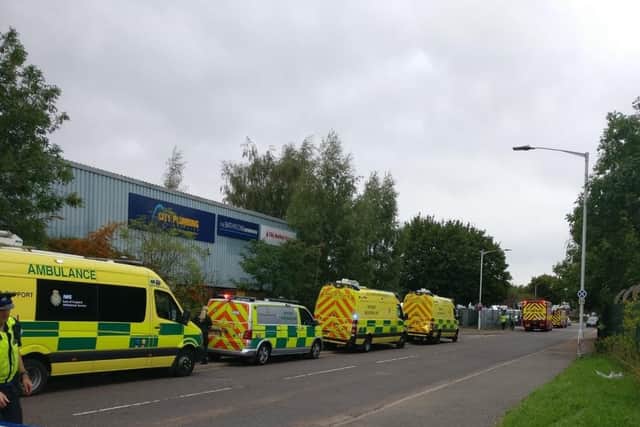 Emergency services at the scene in Ivatt Way.