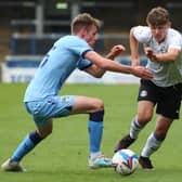 Harrison Burrows in action for Posh against Coventry. Photo: Joe Dent/theposh.com.