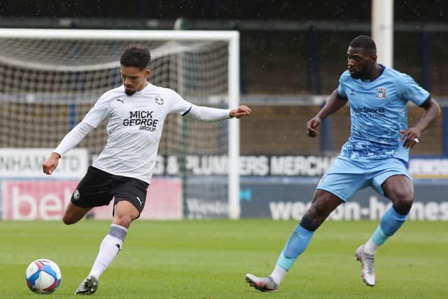 Niall Mason in action for Posh against Coventry. Photo: Joe Dent/theposh.com.