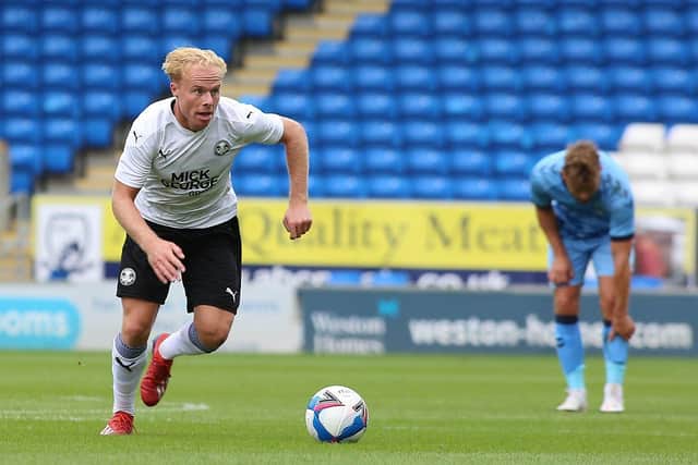 Ryan Broom in action for Posh against Coventry. Photo: Joe Dent/theposh.com