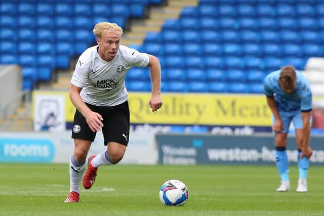 Ryan Broom in action for Posh against Coventry last weekend. Photo: Joe Dent/theposh.com.