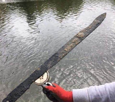 A sword found. Pic  Fenland Magnet Fishers