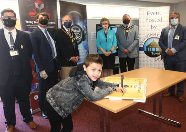 Voice Kids star George Elliott at the launch of the new Fenland Youth Radio station.