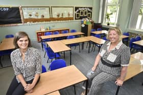 Barnack C of E primary school Head of School Amy Jones and Executive Head Colette Firth in one of the school classrooms
